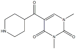 1,3-dimethyl-5-(piperidin-4-ylcarbonyl)-1,2,3,4-tetrahydropyrimidine-2,4-dione,,结构式