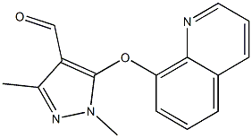 1,3-dimethyl-5-(quinolin-8-yloxy)-1H-pyrazole-4-carbaldehyde Struktur