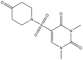 1,3-dimethyl-5-[(4-oxopiperidine-1-)sulfonyl]-1,2,3,4-tetrahydropyrimidine-2,4-dione Structure