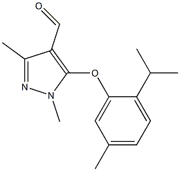 1,3-dimethyl-5-[5-methyl-2-(propan-2-yl)phenoxy]-1H-pyrazole-4-carbaldehyde Struktur