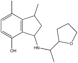 1,7-dimethyl-3-{[1-(oxolan-2-yl)ethyl]amino}-2,3-dihydro-1H-inden-4-ol 化学構造式