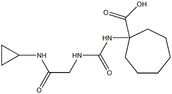 1-[({[2-(cyclopropylamino)-2-oxoethyl]amino}carbonyl)amino]cycloheptanecarboxylic acid Structure