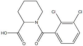 1-[(2,3-dichlorophenyl)carbonyl]piperidine-2-carboxylic acid 化学構造式