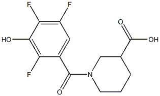 1-[(2,4,5-trifluoro-3-hydroxyphenyl)carbonyl]piperidine-3-carboxylic acid|