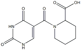 1-[(2,4-dioxo-1,2,3,4-tetrahydropyrimidin-5-yl)carbonyl]piperidine-2-carboxylic acid Structure