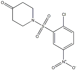 1-[(2-chloro-5-nitrobenzene)sulfonyl]piperidin-4-one,,结构式