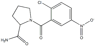 1-[(2-chloro-5-nitrophenyl)carbonyl]pyrrolidine-2-carboxamide 结构式