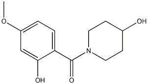 1-[(2-hydroxy-4-methoxyphenyl)carbonyl]piperidin-4-ol Struktur