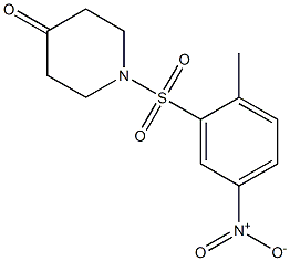 1-[(2-methyl-5-nitrobenzene)sulfonyl]piperidin-4-one,,结构式