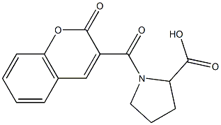 1-[(2-oxo-2H-chromen-3-yl)carbonyl]pyrrolidine-2-carboxylic acid 结构式