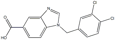 1-[(3,4-dichlorophenyl)methyl]-1H-1,3-benzodiazole-5-carboxylic acid 化学構造式