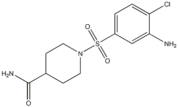 1-[(3-amino-4-chlorobenzene)sulfonyl]piperidine-4-carboxamide Struktur