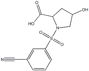 1-[(3-cyanobenzene)sulfonyl]-4-hydroxypyrrolidine-2-carboxylic acid Struktur