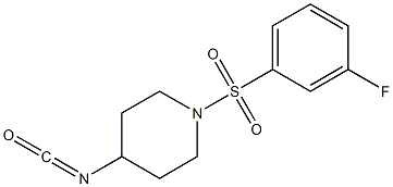 1-[(3-fluorophenyl)sulfonyl]-4-isocyanatopiperidine 化学構造式