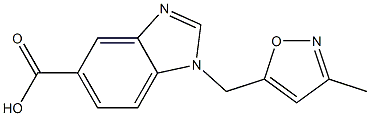 1-[(3-methyl-1,2-oxazol-5-yl)methyl]-1H-1,3-benzodiazole-5-carboxylic acid Struktur