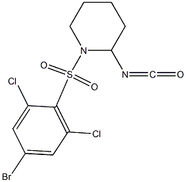 1-[(4-bromo-2,6-dichlorobenzene)sulfonyl]-2-isocyanatopiperidine,,结构式