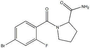 1-[(4-bromo-2-fluorophenyl)carbonyl]pyrrolidine-2-carboxamide Structure