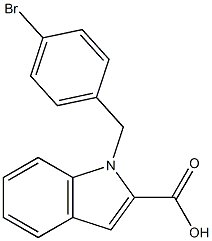 1-[(4-bromophenyl)methyl]-1H-indole-2-carboxylic acid 结构式