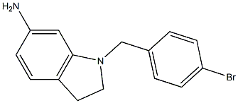 1-[(4-bromophenyl)methyl]-2,3-dihydro-1H-indol-6-amine,,结构式