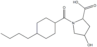 1-[(4-butylcyclohexyl)carbonyl]-4-hydroxypyrrolidine-2-carboxylic acid Struktur