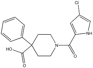 1-[(4-chloro-1H-pyrrol-2-yl)carbonyl]-4-phenylpiperidine-4-carboxylic acid Structure