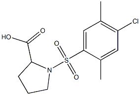 1-[(4-chloro-2,5-dimethylphenyl)sulfonyl]pyrrolidine-2-carboxylic acid,,结构式