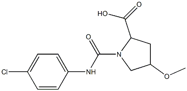 1-[(4-chlorophenyl)carbamoyl]-4-methoxypyrrolidine-2-carboxylic acid,,结构式