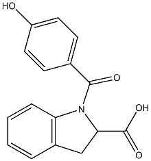 1-[(4-hydroxyphenyl)carbonyl]-2,3-dihydro-1H-indole-2-carboxylic acid Struktur