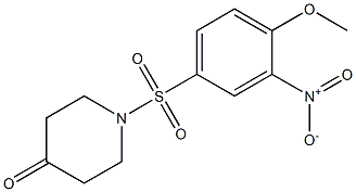 1-[(4-methoxy-3-nitrobenzene)sulfonyl]piperidin-4-one 结构式