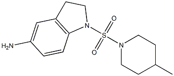 1-[(4-methylpiperidine-1-)sulfonyl]-2,3-dihydro-1H-indol-5-amine 结构式