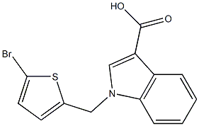 1-[(5-bromothiophen-2-yl)methyl]-1H-indole-3-carboxylic acid 结构式