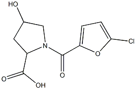 1-[(5-chlorofuran-2-yl)carbonyl]-4-hydroxypyrrolidine-2-carboxylic acid,,结构式
