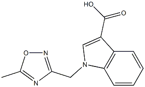 1-[(5-methyl-1,2,4-oxadiazol-3-yl)methyl]-1H-indole-3-carboxylic acid,,结构式