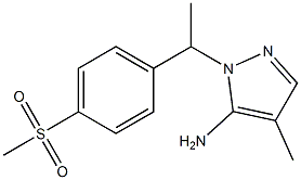 1-[1-(4-methanesulfonylphenyl)ethyl]-4-methyl-1H-pyrazol-5-amine,,结构式