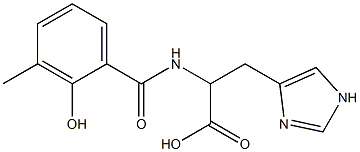 2-[(2-hydroxy-3-methylbenzoyl)amino]-3-(1H-imidazol-4-yl)propanoic acid Structure