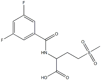 2-[(3,5-difluorophenyl)formamido]-4-methanesulfonylbutanoic acid 化学構造式