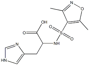 2-[(3,5-dimethyl-1,2-oxazole-4-)sulfonamido]-3-(1H-imidazol-4-yl)propanoic acid Structure