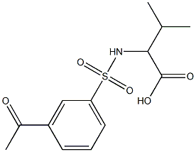 2-[(3-acetylbenzene)sulfonamido]-3-methylbutanoic acid Struktur