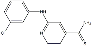 2-[(3-chlorophenyl)amino]pyridine-4-carbothioamide 化学構造式