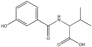 2-[(3-hydroxybenzoyl)amino]-3-methylbutanoic acid Struktur