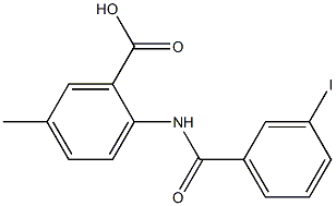 2-[(3-iodobenzene)amido]-5-methylbenzoic acid 化学構造式