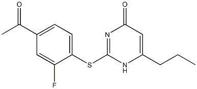  2-[(4-acetyl-2-fluorophenyl)sulfanyl]-6-propyl-1,4-dihydropyrimidin-4-one