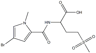 2-[(4-bromo-1-methyl-1H-pyrrol-2-yl)formamido]-4-methanesulfonylbutanoic acid Struktur