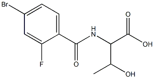 2-[(4-bromo-2-fluorobenzoyl)amino]-3-hydroxybutanoic acid Struktur