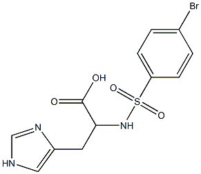 2-[(4-bromobenzene)sulfonamido]-3-(1H-imidazol-4-yl)propanoic acid,,结构式