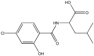 2-[(4-chloro-2-hydroxyphenyl)formamido]-4-methylpentanoic acid 化学構造式