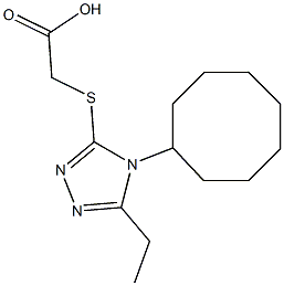 2-[(4-cyclooctyl-5-ethyl-4H-1,2,4-triazol-3-yl)sulfanyl]acetic acid,,结构式