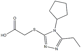 2-[(4-cyclopentyl-5-ethyl-4H-1,2,4-triazol-3-yl)sulfanyl]acetic acid,,结构式