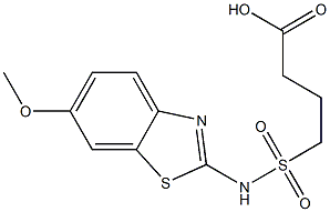 4-[(6-methoxy-1,3-benzothiazol-2-yl)sulfamoyl]butanoic acid 化学構造式