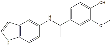 4-[1-(1H-indol-5-ylamino)ethyl]-2-methoxyphenol 化学構造式